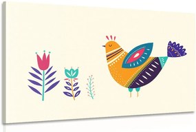 Quadro su tela – Gallinella in stile folk