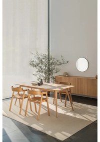 Sedia da pranzo marrone/di colore naturale in pelle con braccioli Flip – Gazzda