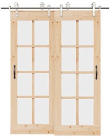 Kit Binari Porta Scorrevole 183 Cm Acciaio Inossidabile Argento /