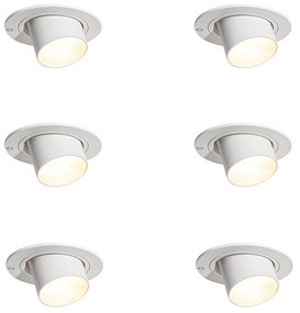 Set di 6 faretti da incasso bianchi GU10 35mm rotondi inclinabili - Installa