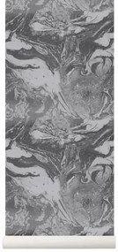 Ferm Living Carta da parati Marbling - Charcoal