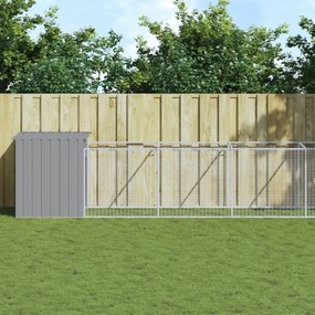 Casetta Cani Corsa Grigio Chiaro 110x609x110 Cm Acciaio Zincato /