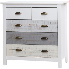 Cassettiera bianca e grigia con 4 cassetti , 79 x 80 cm Romantica - Marckeric