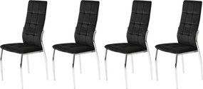 Set di 4 sedie K416 in velluto nero