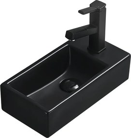 Mexen Inez lavabo da appoggio sinistro 40 x 20 cm, nero opaco - 21484085L