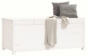 Contenitore portaoggetti bianco 110x50x45,5cm massello di pino