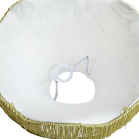 Paralume in tessuto con motivo a foglie e interno bianco 45/15/21,5 - Heritage