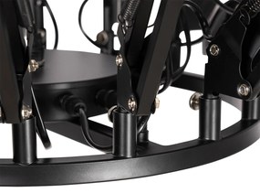 Lampada a sospensione Smart nera 16 luci regolabile incl. 16 Wifi A60 - Hobby Spinne