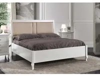 Letto matrimoniale contenitore legno shabby bianco 175x210x125 - Mobili 2G