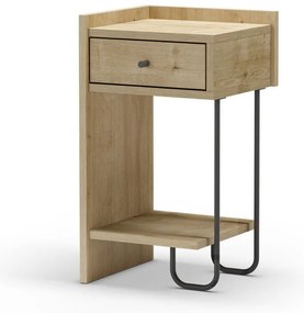 Comodino in rovere con ripiani in colore naturale Mercure - Marckeric