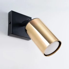 Sollux SL.1382 - Faretto da parete WINX 1xGU10/10W/230V nero/oro