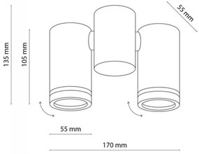 Faretto JET SET 2xGU10/10W/230V bianco