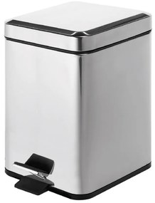 Pattumiera Bagno Con Pedale 5 Lt Gedy "Argenta" Cromo Lucido