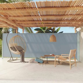 Tenda Da Sole Laterale Retrattile Per Patio 180x600 Cm Grigia /