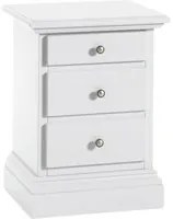 Comodino classico 3 cassetti shabby bianco sporco 50x38x65