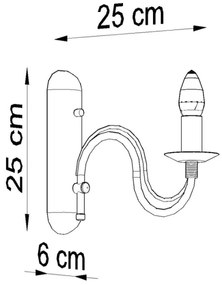 Applique MINERWA 1xE14/40W/230V nero