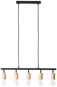 Brilliant - Lampadario a sospensione su cavo TIFFANY 5xE27/28W/230V nero/bambù