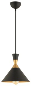 Lampadario a sospensione su cavo MONZA 1xE27/40W/230V, diam. 25 cm, nero/oro