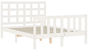 Giroletto con testiera bianco 4ft small double legno massello