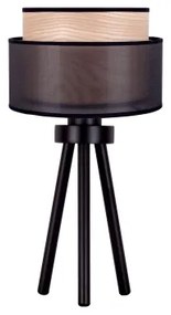 Duolla - Lampada da tavolo WOOD BOHO 1xE27/15W/230V diametro 25 cm nero/beige