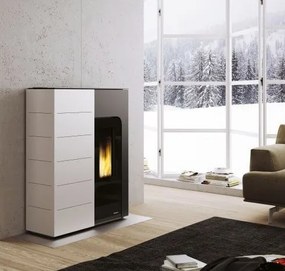 Palazzetti Ginger Idro 14 stufa A Pellet ecofire Salvaspazio 14kw Ad Acqua In Acciaio Bianco