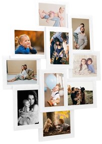 Cornice Per Collage 10x(10x15 Cm) Foto Marrone Bianco İn Mdf /
