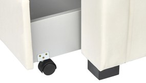 Letto matrimoniale con contenitore velluto crema chiaro 160 x 200 cm LIEVIN Beliani