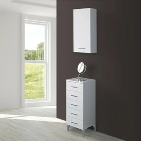 Pensile bagno sospeso 35 cm bianco con ripiano regolabile Desya