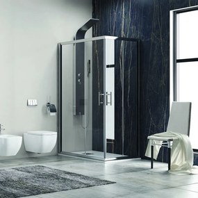 Cabina doccia 100x70 cm rettangolare con 2 ante scorrevoli KF1000 - KAMALU