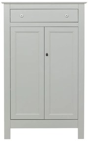 Cassettiera alta con serratura in legno di pino grigio chiaro 93x150 cm Eva - WOOOD