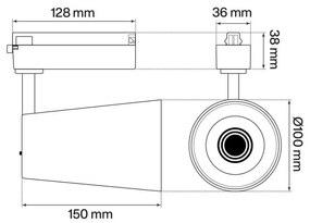 Faro LED 40W Monofase Verde CRI92 Bianco Variabile 38° - Bridgelux LED Colore Bianco Variabile CCT