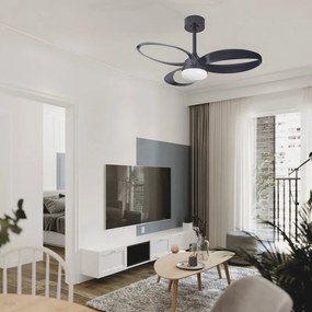 Ventilatore da soffitto Infinity nero, Ø 92.6 cm, CCT, dimmerabile, MANTRA IP20