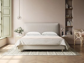 Costanza letto contenitore e sfoderabile in tessuto misto cotone impermeabile T13 panna