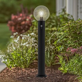 Lindby lampione Dangan, trasparente, 90 cm, vetro, sensore