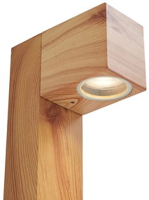 Lampada da terra moderna da esterno in alluminio con stampa legno 65cm IP44 - Baleno