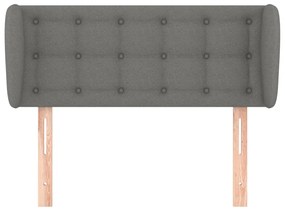 Testiera ad orecchio grigio scuro 93x23x78/88 cm in tessuto