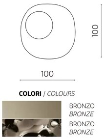 Specchio sagomato 100x100 cm Bronzo con inserto in vetro BIJOU