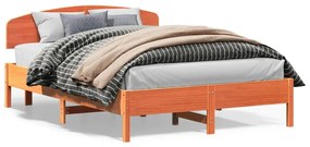 Giroletto Senza Materasso Marrone Cera 160x200 Cm Legno Di Pino /