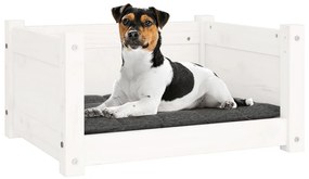 Cuccia per cani bianca 55,5x45,5x28cm in legno massello di pino