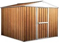 Box lamiera giardino casetta attrezzi in Acciaio Zincato 276x260cm x h2.12m - 110KG - 7,2mq - LEGNO