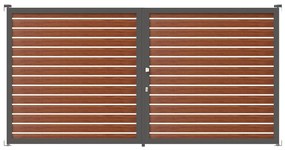 Cancello manuale battente ALBA Maia120-20 in alluminio, apertura centrale, L 300 x H 160 cm, di colore rovere dorato