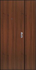 Porta blindata YALE Double L 80 x H 210 cm in melaminico noce/bianco, apertura spingere a sinistra, falso telaio incluso