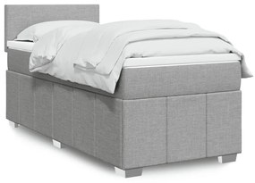 Giroletto A Molle Con Materasso Grigio Chiaro100x200 Cm Tessuto /