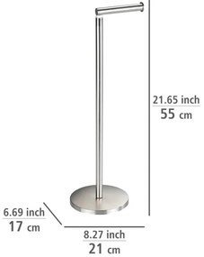 WENKO 22985100 - Portarotolo per carta igienica 21x55 cm in acciaio inox/argento