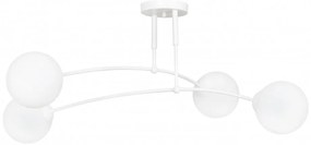 Lampadario a Sospensione in Acciaio e Vetro PREGOS 4 Nero/Bianco 4xE14 Colore del corpo Bianco
