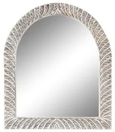 Specchio da parete Home ESPRIT Bianco Marrone Legno di mango Decapaggio Intaglio 75 x 4 x 90 cm