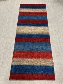 Loribaft Tappeto 90x220 Rosso (Iran) Annodato A Mano