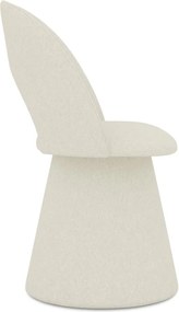 Sedia da pranzo color crema in imbottito Kalo – Makamii