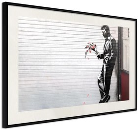 Poster  Banksy: Waiting in Vain  Cornice Quadri Cornice nera con pass-partout, Larghezza x Altezza Home decor 30x20