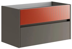 Mobile da bagno sotto lavabo Niwa grigio laccato opaco L 89.5 x H 50 x P 45.5 cm 2 cassetti, lavabo non incluso